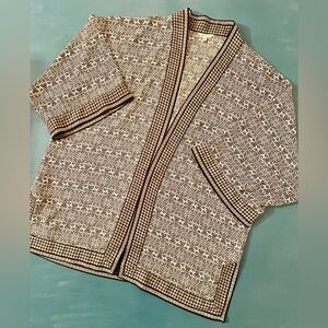 Max Studio Lightweight Black & White Kimono Cardigan Size Large